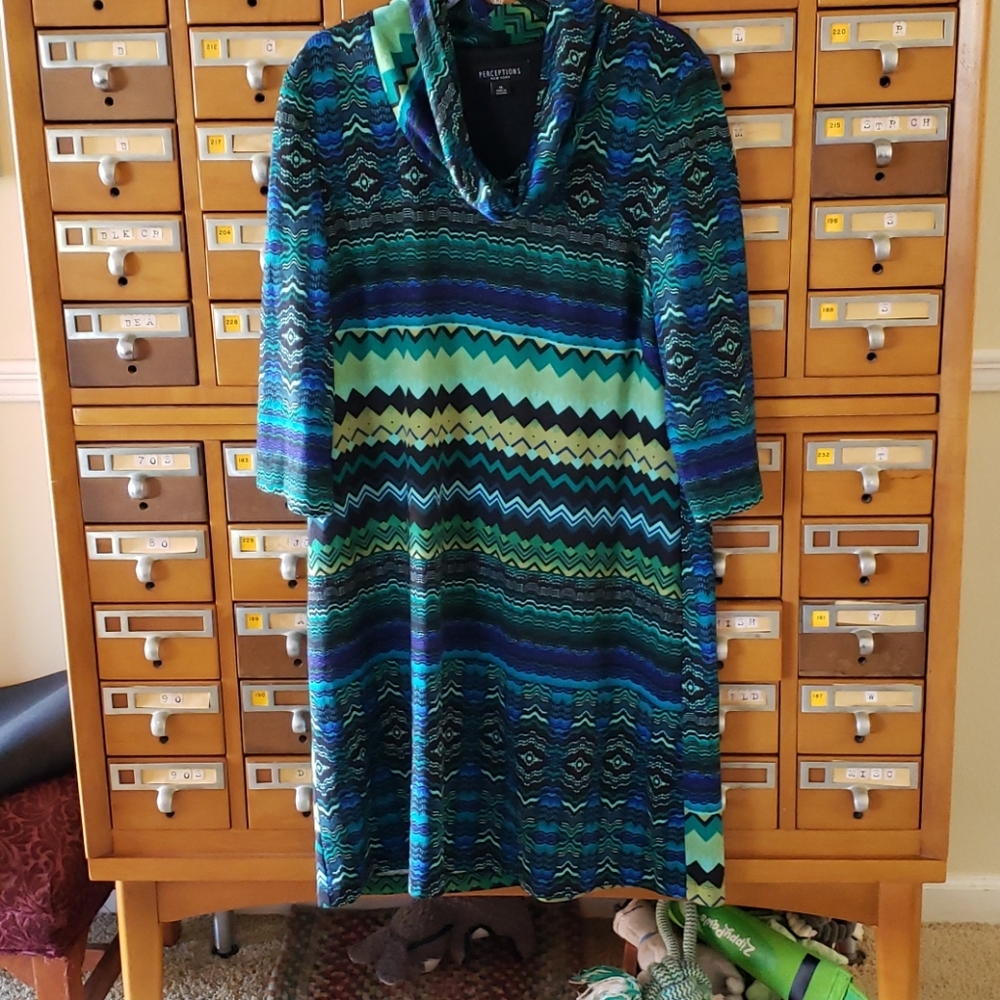 Greens and blues chevron tunic/dress
